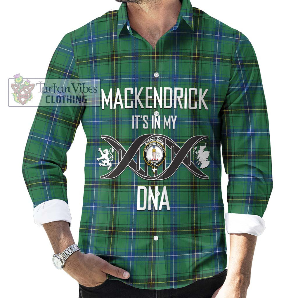 MacKendrick Ancient Tartan Long Sleeve Button Shirt with Family Crest DNA In Me Style Men's Shirt S - Tartanvibesclothing Shop