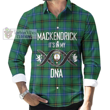 MacKendrick Ancient Tartan Long Sleeve Button Shirt with Family Crest DNA In Me Style Men's Shirt S - Tartanvibesclothing Shop