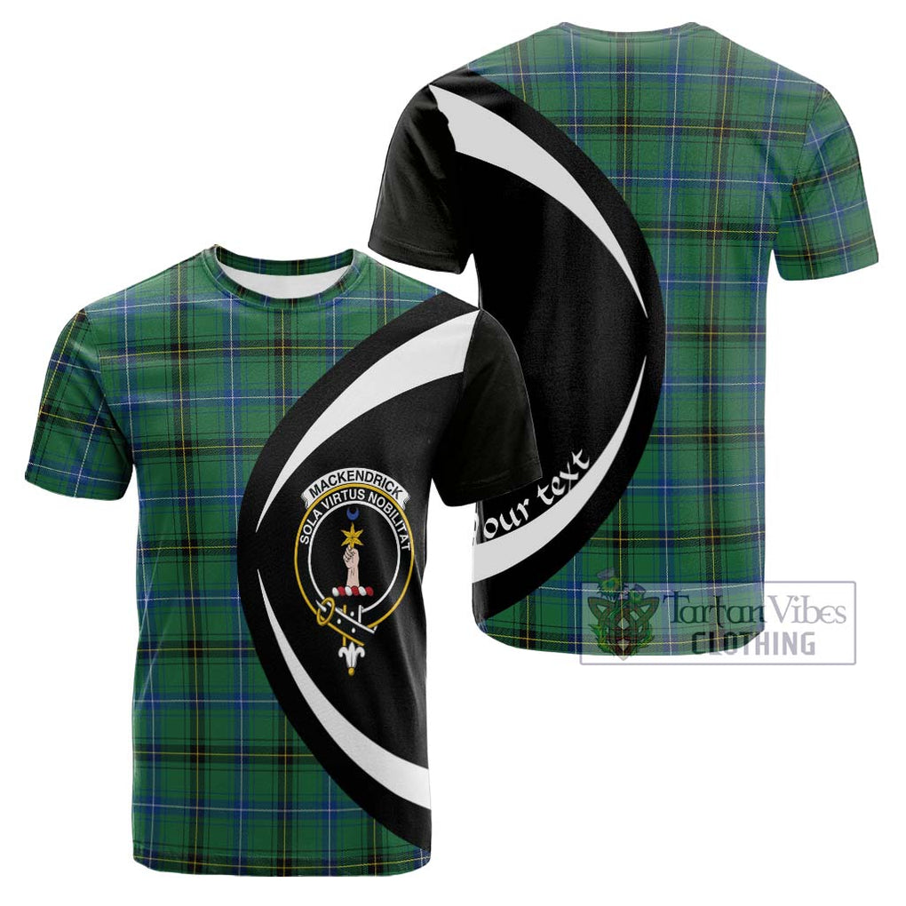 Tartan Vibes Clothing MacKendrick Ancient Tartan Cotton T-shirt with Family Crest Circle Style