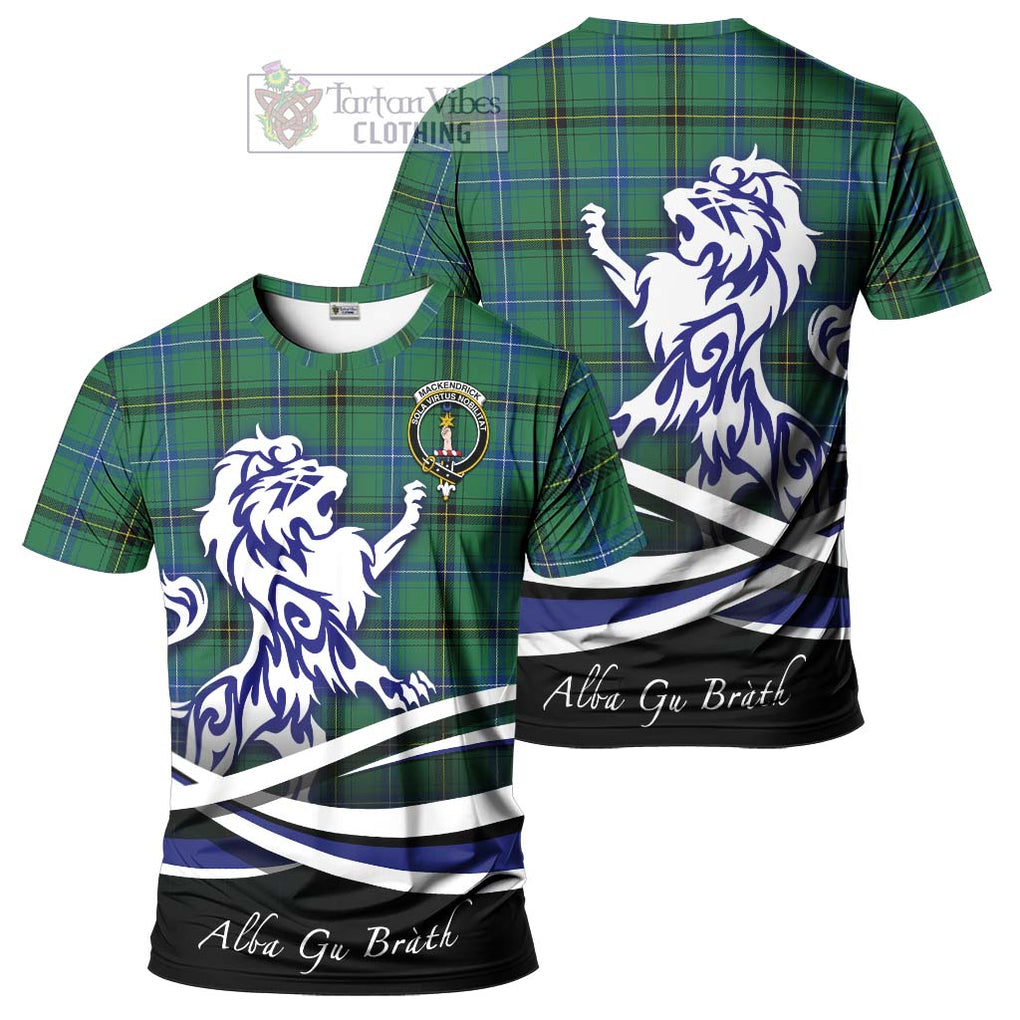 Tartan Vibes Clothing MacKendrick Ancient Tartan Cotton T-shirt with Alba Gu Brath Regal Lion Emblem