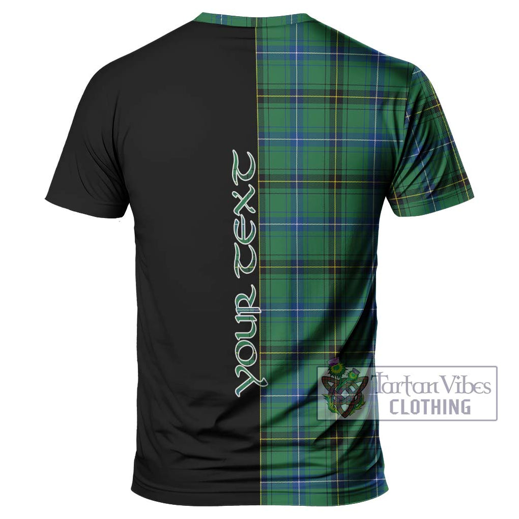 MacKendrick Ancient Tartan T-Shirt with Family Crest and Half Of Me Style - Tartanvibesclothing Shop