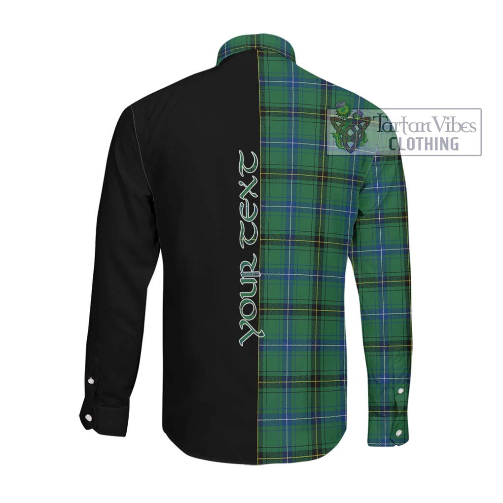 MacKendrick Ancient Tartan Long Sleeve Button Shirt with Family Crest and Half Of Me Style Men's Shirt - Tartanvibesclothing Shop