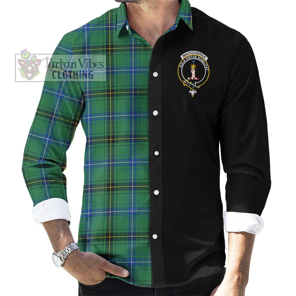 MacKendrick Ancient Tartan Long Sleeve Button Shirt with Family Crest and Half Of Me Style - Tartanvibesclothing Shop