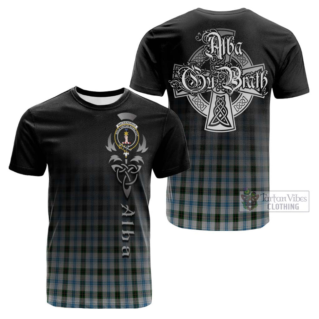 Tartan Vibes Clothing MacKendrick Dress Tartan Cotton T-shirt Featuring Alba Gu Brath Family Crest Celtic Inspired