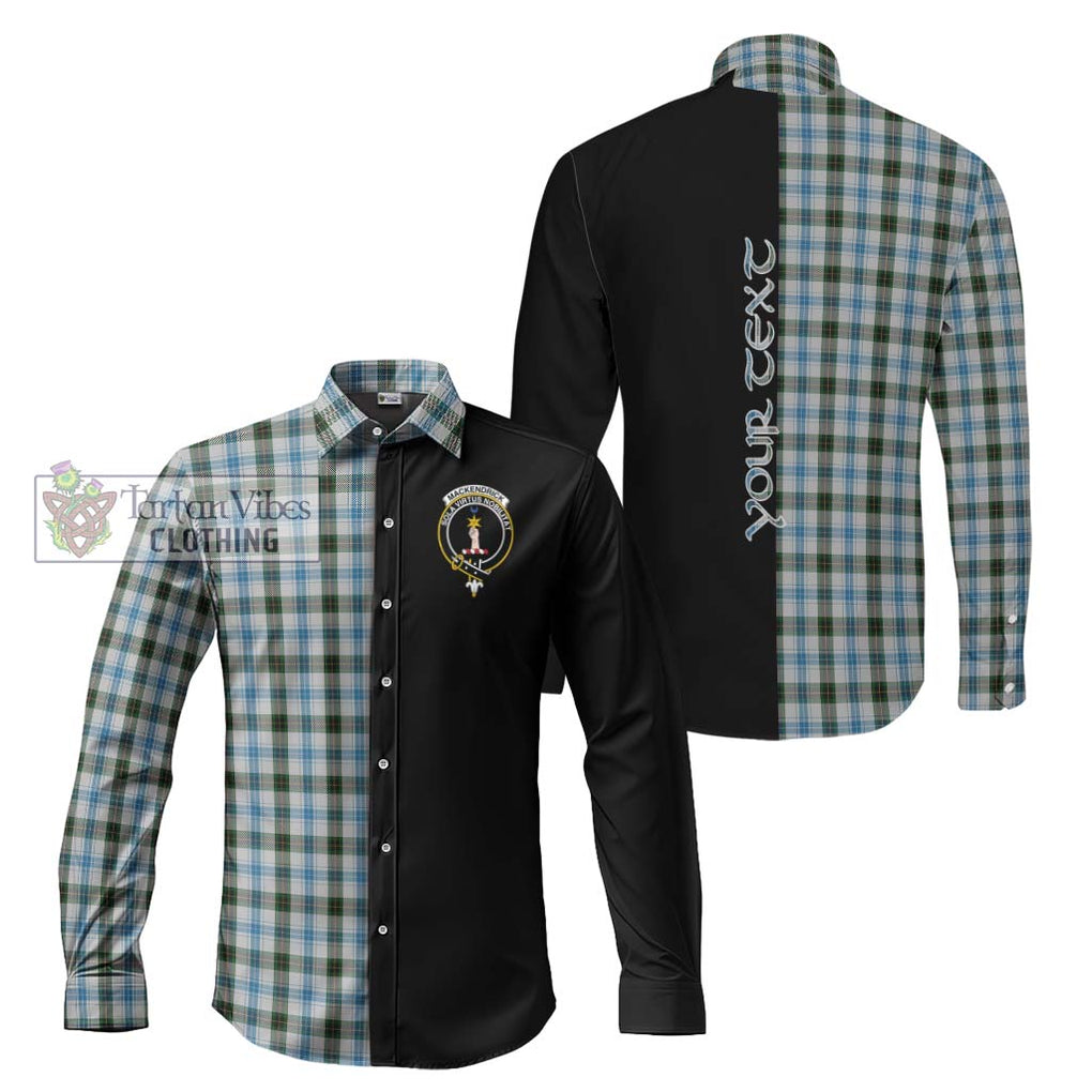 MacKendrick Dress Tartan Long Sleeve Button Shirt with Family Crest and Half Of Me Style Men's Shirt S - Tartanvibesclothing Shop