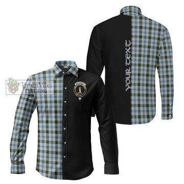 MacKendrick Dress Tartan Long Sleeve Button Shirt with Family Crest and Half Of Me Style Men's Shirt S - Tartanvibesclothing Shop