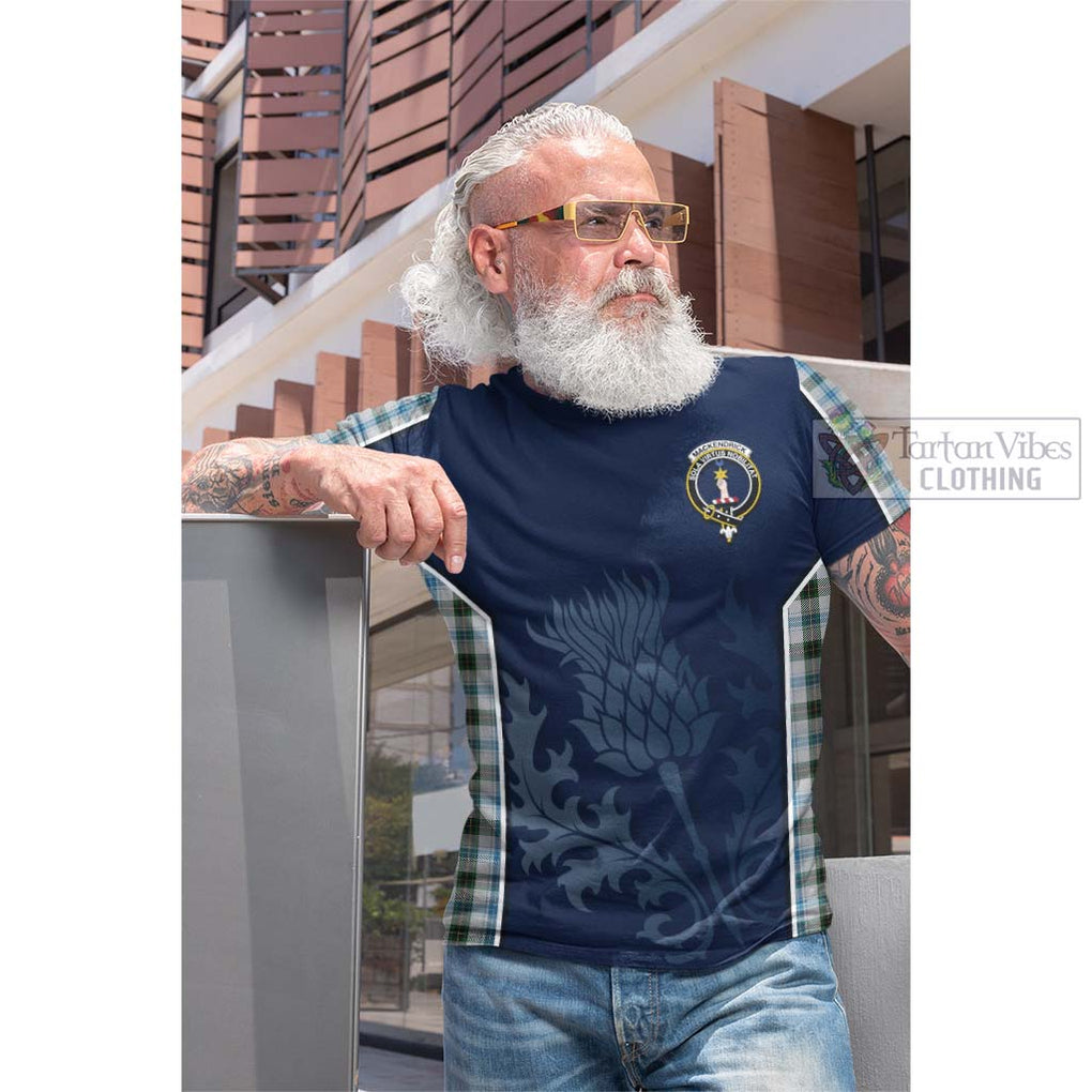 Tartan Vibes Clothing MacKendrick Dress Tartan Cotton T-shirt with Family Crest and Scottish Thistle Vibes Sport Style