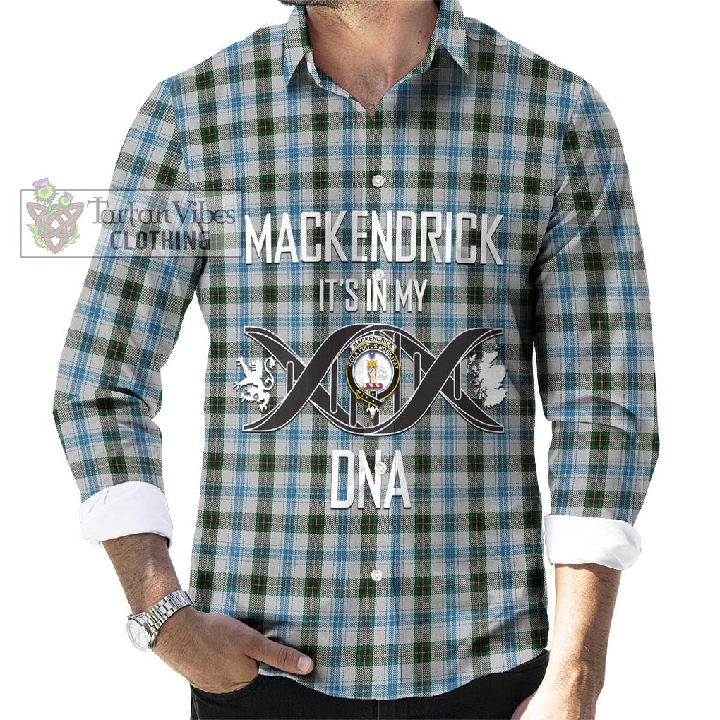 MacKendrick Dress Tartan Long Sleeve Button Shirt with Family Crest DNA In Me Style Men's Shirt S - Tartanvibesclothing Shop