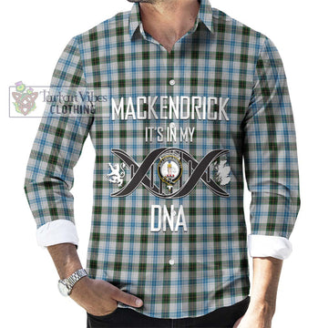 MacKendrick Dress Tartan Long Sleeve Button Shirt with Family Crest DNA In Me Style Men's Shirt S - Tartanvibesclothing Shop