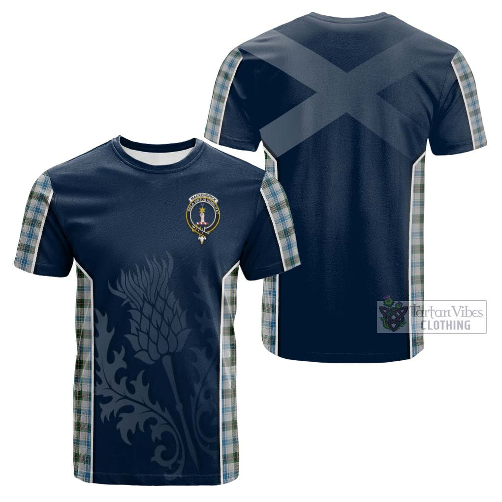 Tartan Vibes Clothing MacKendrick Dress Tartan Cotton T-shirt with Family Crest and Scottish Thistle Vibes Sport Style