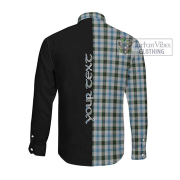 MacKendrick Dress Tartan Long Sleeve Button Shirt with Family Crest and Half Of Me Style Men's Shirt - Tartanvibesclothing Shop