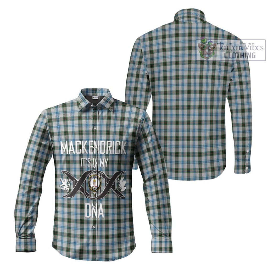 MacKendrick Dress Tartan Long Sleeve Button Shirt with Family Crest DNA In Me Style Men's Shirt - Tartanvibesclothing Shop