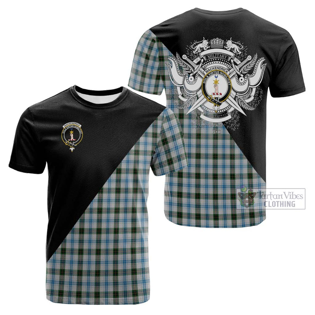 Tartan Vibes Clothing MacKendrick Dress Tartan Cotton T-shirt with Family Crest and Military Logo Style