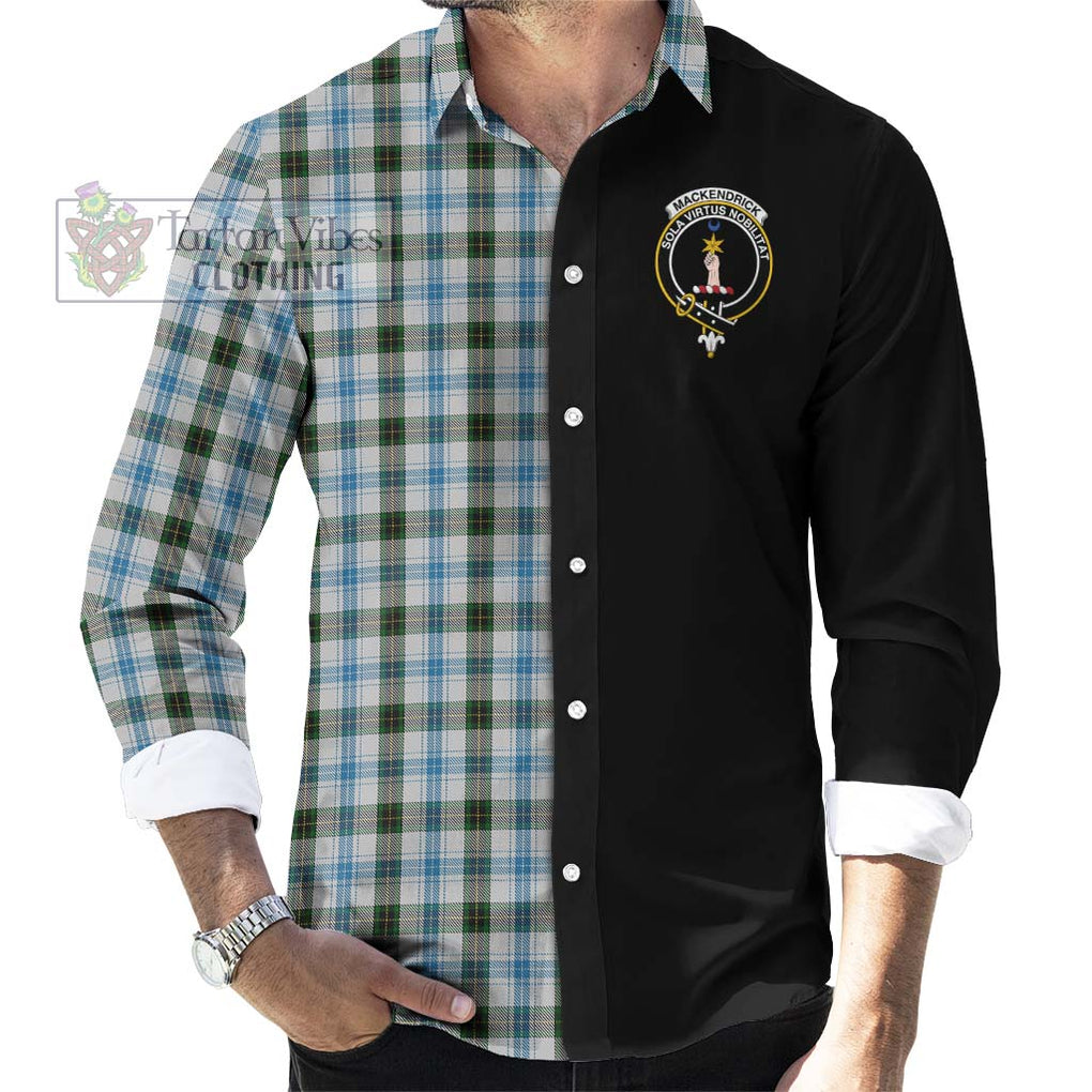 MacKendrick Dress Tartan Long Sleeve Button Shirt with Family Crest and Half Of Me Style - Tartanvibesclothing Shop