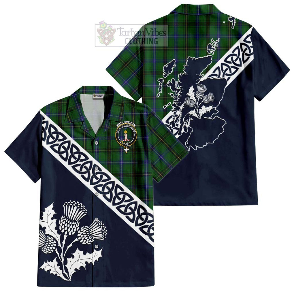 MacKendrick (McKendrick) Tartan Hawaiian Shirt Featuring Thistle and Scotland Map Kid - Tartan Vibes Clothing