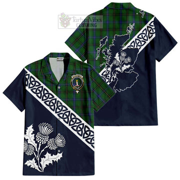 MacKendrick (McKendrick) Tartan Hawaiian Shirt Featuring Thistle and Scotland Map Kid - Tartan Vibes Clothing