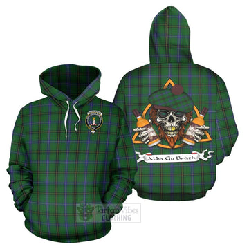 MacKendrick (McKendrick) Tartan Hoodie with Family Crest and Bearded Skull Holding Bottles of Whiskey Zip Hoodie - Tartan Vibes Clothing