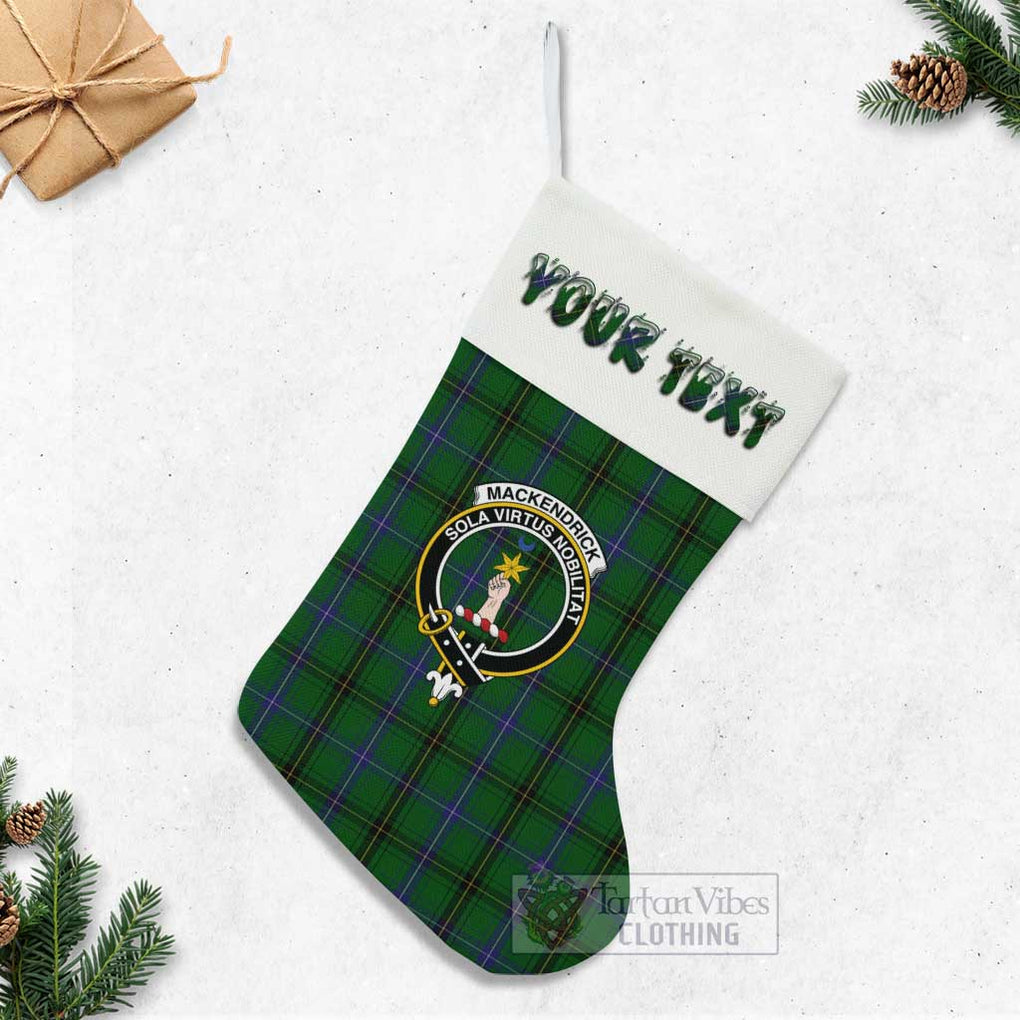 MacKendrick (McKendrick) Tartan Family Crest Christmas Stocking with Personalized Text - Tartan Vibes Clothing