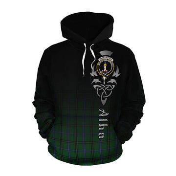 Tartan Vibes Clothing MacKendrick (McKendrick) Tartan Cotton Hoodie Featuring Alba Gu Brath Family Crest Celtic Inspired