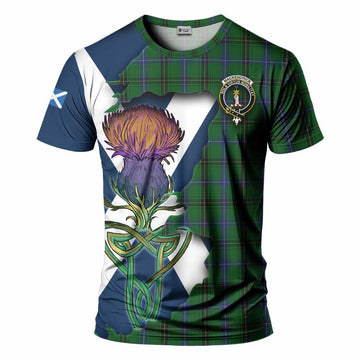 Tartan Vibes Clothing MacKendrick (McKendrick) Tartan Family Crest T-Shirt Scottish Thistle Celtic Inspired