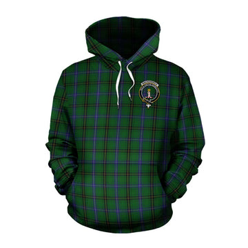 MacKendrick (McKendrick) Tartan Cotton Hoodie with Family Crest and Bearded Skull Holding Bottles of Whiskey Pullover Hoodie XS - Tartan Vibes Clothing