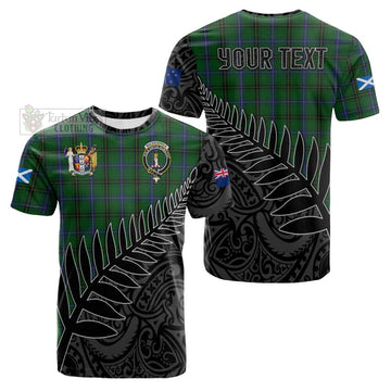MacKendrick (McKendrick) Crest Tartan Cotton T-shirt with New Zealand Silver Fern Half Style