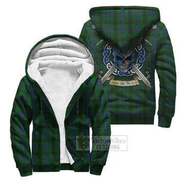 MacKendrick (McKendrick) Tartan Sherpa Hoodie with Family Crest Celtic Skull Style Unisex S - Tartan Vibes Clothing