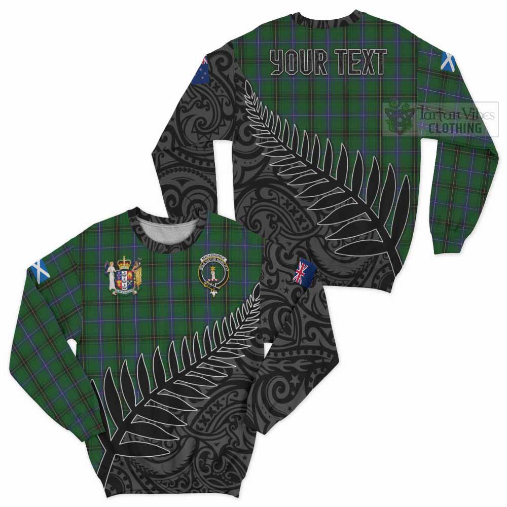 MacKendrick (McKendrick) Crest Tartan Sweatshirt with New Zealand Silver Fern Half Style Unisex - Tartan Vibes Clothing