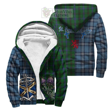 MacKendrick (McKendrick) Tartan Sherpa Hoodie Happy St. Andrew's Day Half Tartan Style Unisex S - Tartan Vibes Clothing