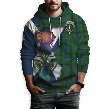 MacKendrick (McKendrick) Tartan Family Crest Hoodie Scottish Thistle Celtic Inspired Pullover Hoodie - Tartan Vibes Clothing