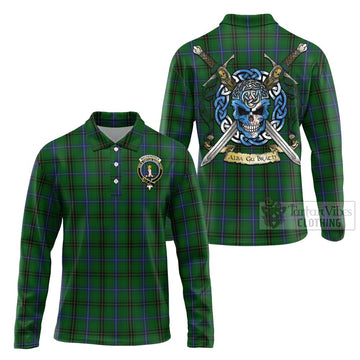 MacKendrick (McKendrick) Tartan Long Sleeve Polo Shirt with Family Crest Celtic Skull Style Unisex - Tartan Vibes Clothing