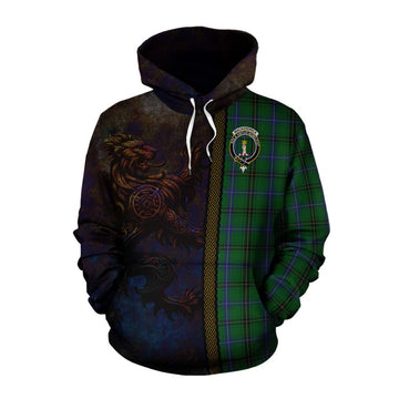 Tartan Vibes Clothing MacKendrick (McKendrick) Tartan Family Crest Cotton Hoodie Alba Gu Brath Be Brave Lion Ancient Style
