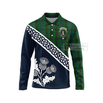 MacKendrick (McKendrick) Tartan Long Sleeve Polo Shirt Featuring Thistle and Scotland Map Unisex - Tartan Vibes Clothing