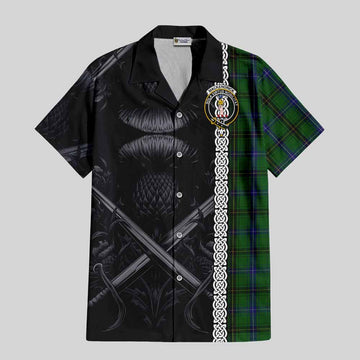 MacKendrick (McKendrick) Tartan Hawaiian Shirt with Family Crest Cross Sword Thistle Celtic Vibes Kid - Tartan Vibes Clothing