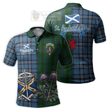 MacKendrick (McKendrick) Tartan Polo Shirt Happy St. Andrew's Day Half Tartan Style Kid - Tartan Vibes Clothing