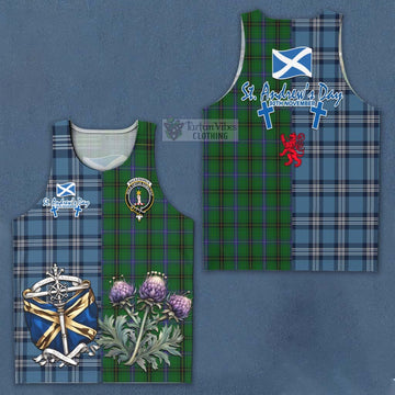 MacKendrick (McKendrick) Tartan Men's Tank Top Happy St. Andrew's Day Half Tartan Style Men - Tartan Vibes Clothing