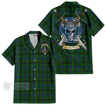 MacKendrick (McKendrick) Tartan Hawaiian Shirt with Family Crest Celtic Skull Style Kid - Tartan Vibes Clothing