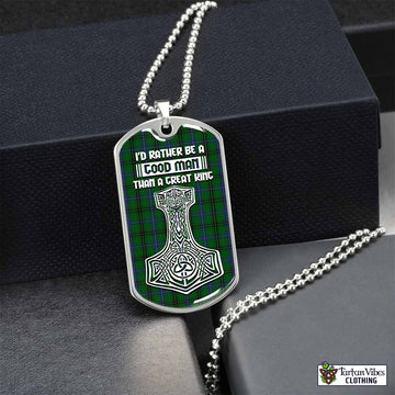 MacKendrick (McKendrick) Tartan Dog Tag Necklace Viking Mjolnir Style Silver No - Tartan Vibes Clothing