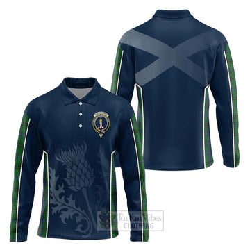 Tartan Vibes Clothing MacKendrick (McKendrick) Tartan Long Sleeve Polo Shirt with Family Crest and Scottish Thistle Vibes Sport Style