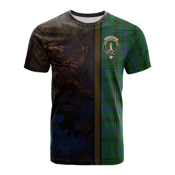 MacKendrick (McKendrick) Tartan Family Crest Cotton T-shirt Alba Gu Brath Be Brave Lion Ancient Style