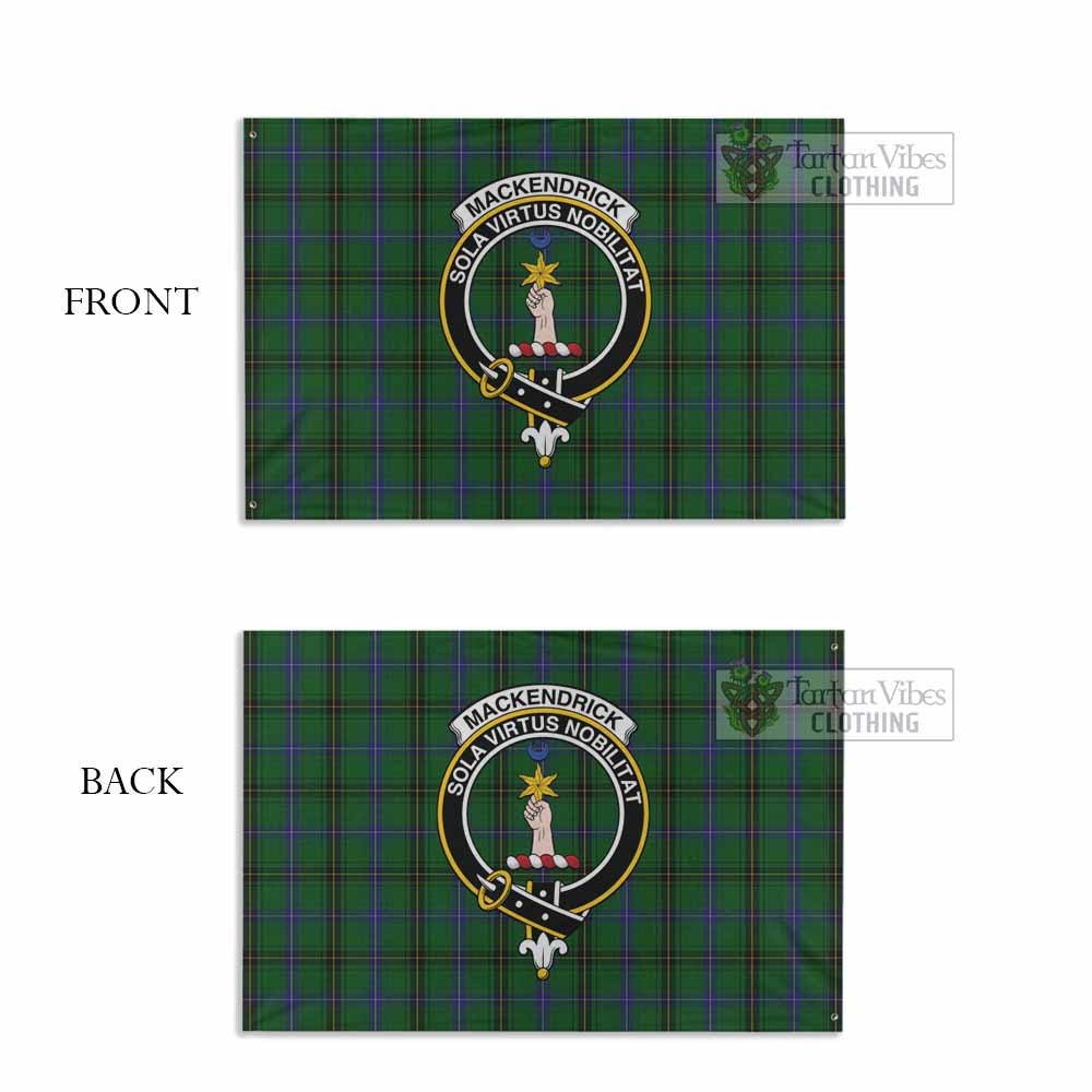 Tartan Vibes Clothing MacKendrick (McKendrick) Tartan House Flag with Family Crest