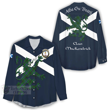 MacKendrick (McKendrick) Tartan Lion Rampant Women's Casual Shirt Proudly Display Your Heritage with Alba Gu Brath and Clan Name - Tartan Vibes Clothing