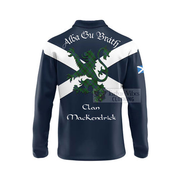 MacKendrick (McKendrick) Tartan Lion Rampant Long Sleeve Polo Shirt Proudly Display Your Heritage with Alba Gu Brath and Clan Name - Tartan Vibes Clothing