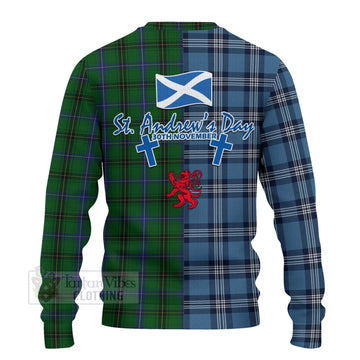 MacKendrick (McKendrick) Tartan Knitted Sweater Happy St. Andrew's Day Half Tartan Style - Tartan Vibes Clothing