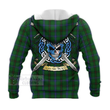MacKendrick (McKendrick) Tartan Knitted Hoodie with Family Crest Celtic Skull Style - Tartan Vibes Clothing