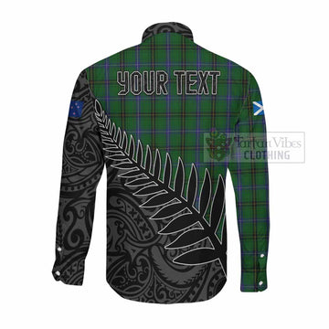 MacKendrick (McKendrick) Crest Tartan Long Sleeve Button Shirt with New Zealand Silver Fern Half Style