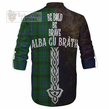 Tartan Vibes Clothing MacKendrick (McKendrick) Tartan Family Crest Ghillie Kilt Shirt Alba Gu Brath Be Brave Lion Ancient Style