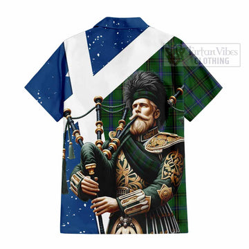 MacKendrick (McKendrick) Tartan Hawaiian Shirt with Family Crest Scottish Bagpiper Vibes - Tartan Vibes Clothing