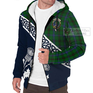 MacKendrick (McKendrick) Tartan Sherpa Hoodie Featuring Thistle and Scotland Map - Tartan Vibes Clothing