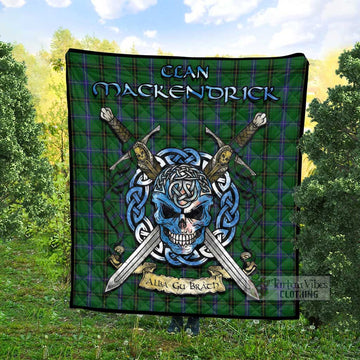 MacKendrick (McKendrick) Tartan Quilt with Celtic Skull Alba Gu Brath Style - Tartan Vibes Clothing
